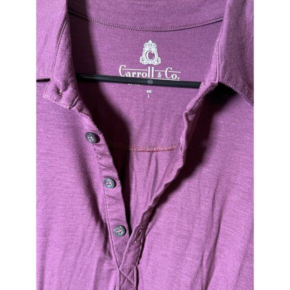 Carroll & Co Purple Beverly Hills Pasadena Long Sleeves Button Up Shirt Size L - Picture 4 of 5